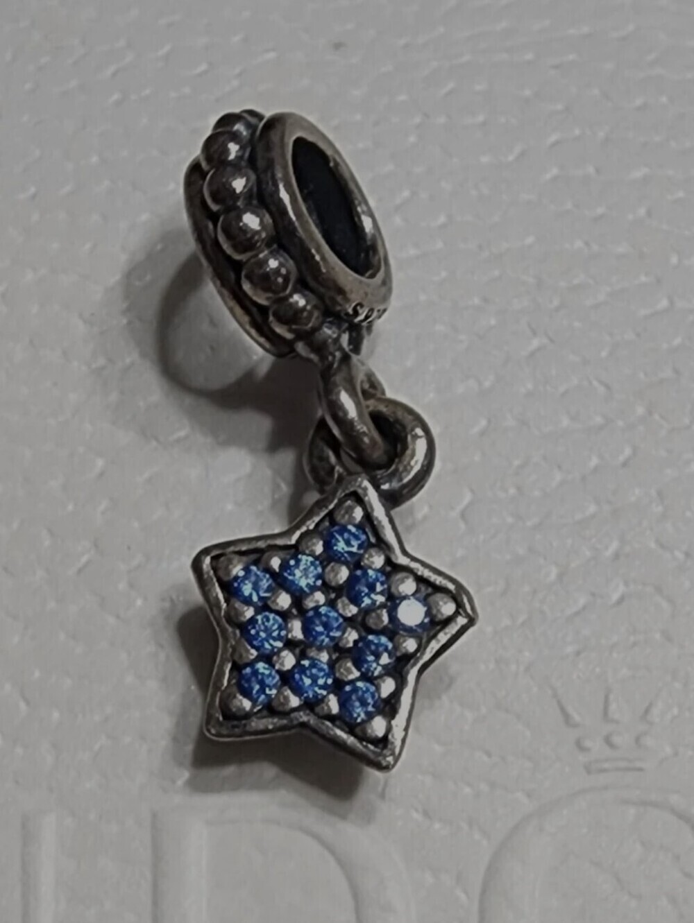 Authentic Pandora Pave Star with Blue CZ